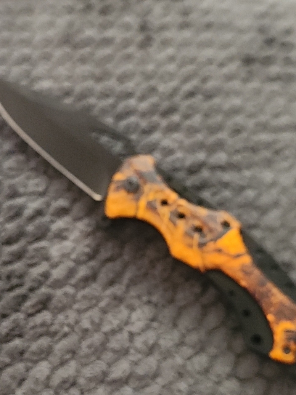 Men's Folding Pocket Knife with Orange Handle
